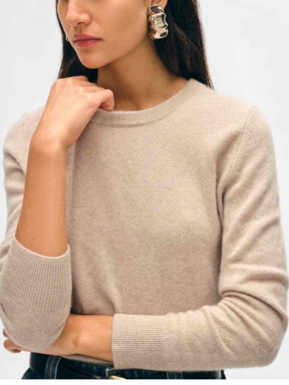 White + Warren Sandstone Crewneck Sweater